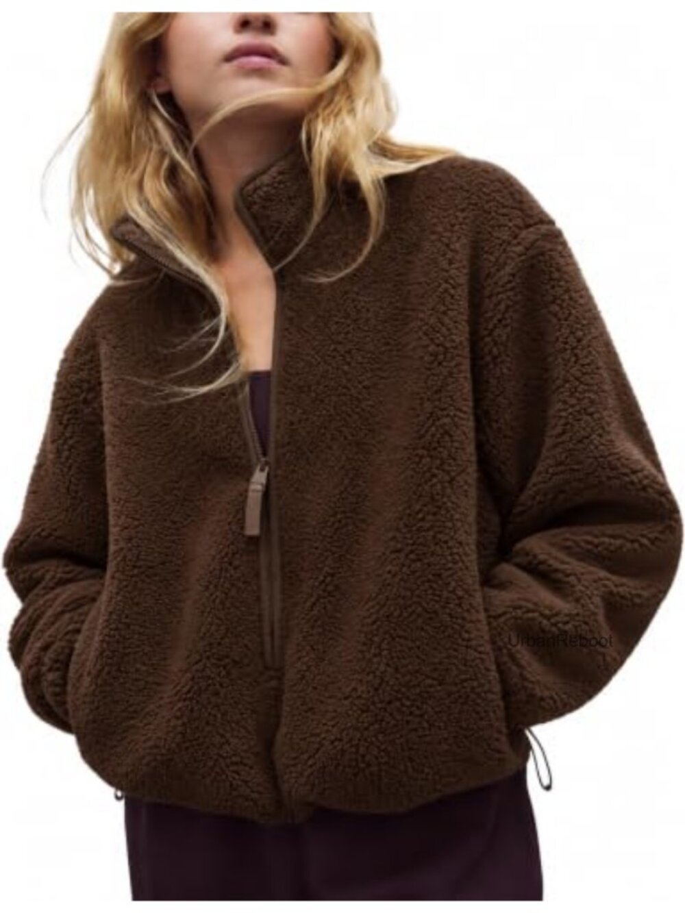 Fleece Pullover Sweatshirt Quarter Zip Mock Neck Sherpa Jacket